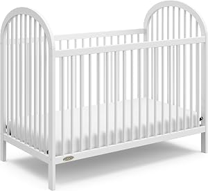 Graco Olivia 3-in-1 Convertible Crib (White) – GREENGUARD Gold Certified, Converts to Daybed and Toddler Bed, Fits Standard Full-Size Crib Mattress, Adjustable Mattress Height, Easy-to-Match Style