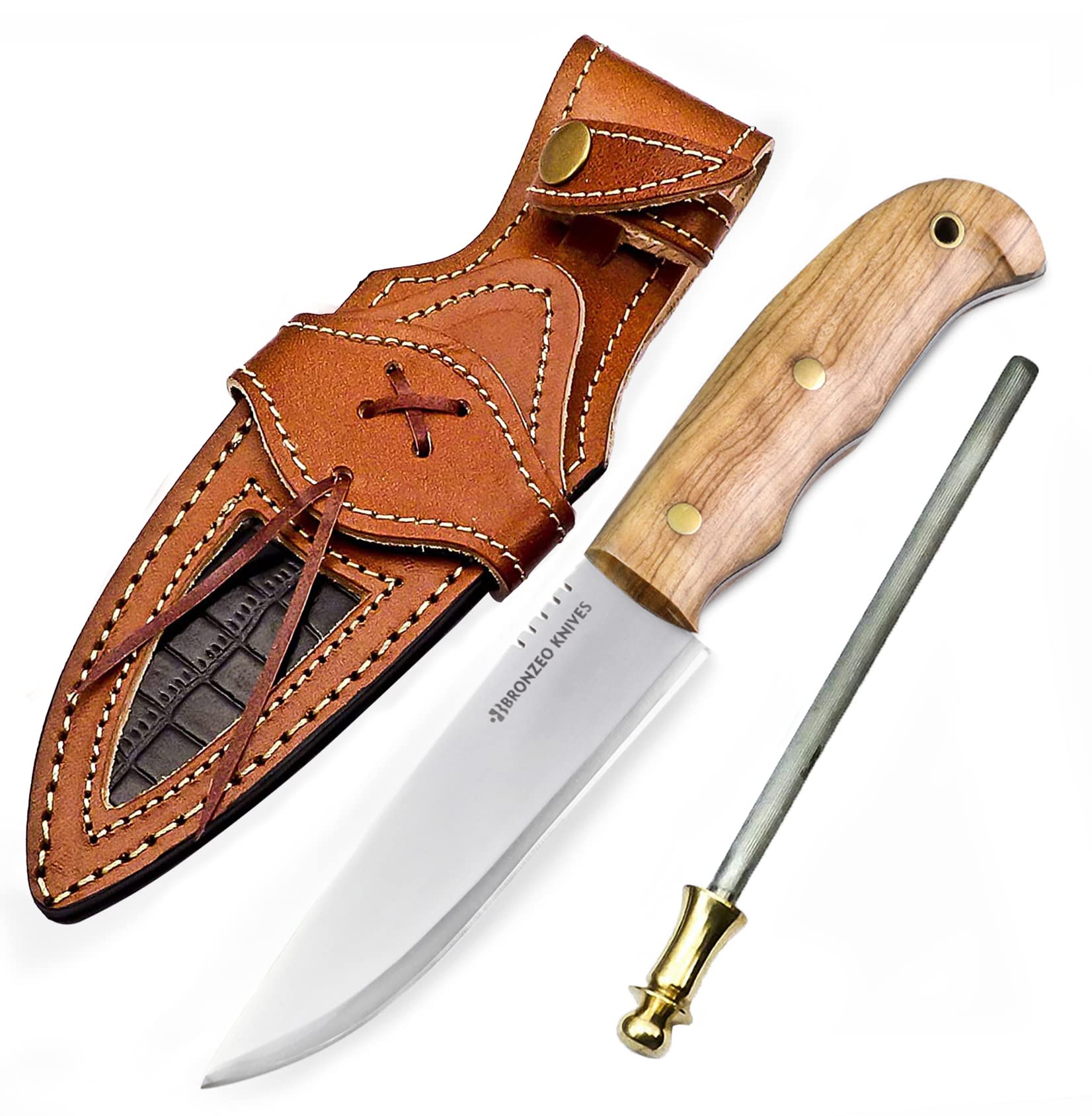 Amazon.co.jp: Bronzeo ナイフ 22 cm 手作り D2 スチール アウトドア 