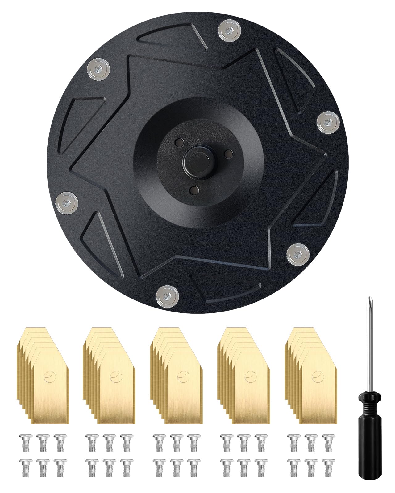 Yivy 6er Kit Lame per Robot Tagliaerba + 30 Lame, Compatibile con Segway Navimow H500E, H800E, H1500E, H3000E - Disco di Taglio per Robot Tosaerba Rotante