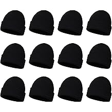 12 Pack Winter Beanie Hats for Men Women, Warm Cozy Knitted Cuffed Skull Cap, Wholesale