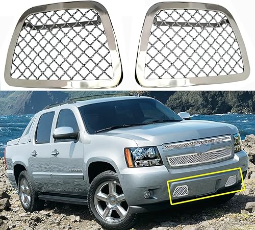 Rejilla de malla se ajusta a Chevy TahoeAvalancheSuburban 2007-2014 Inserto de rejilla de parachoques inferior de acero inoxidable 2008 2009 10 11
