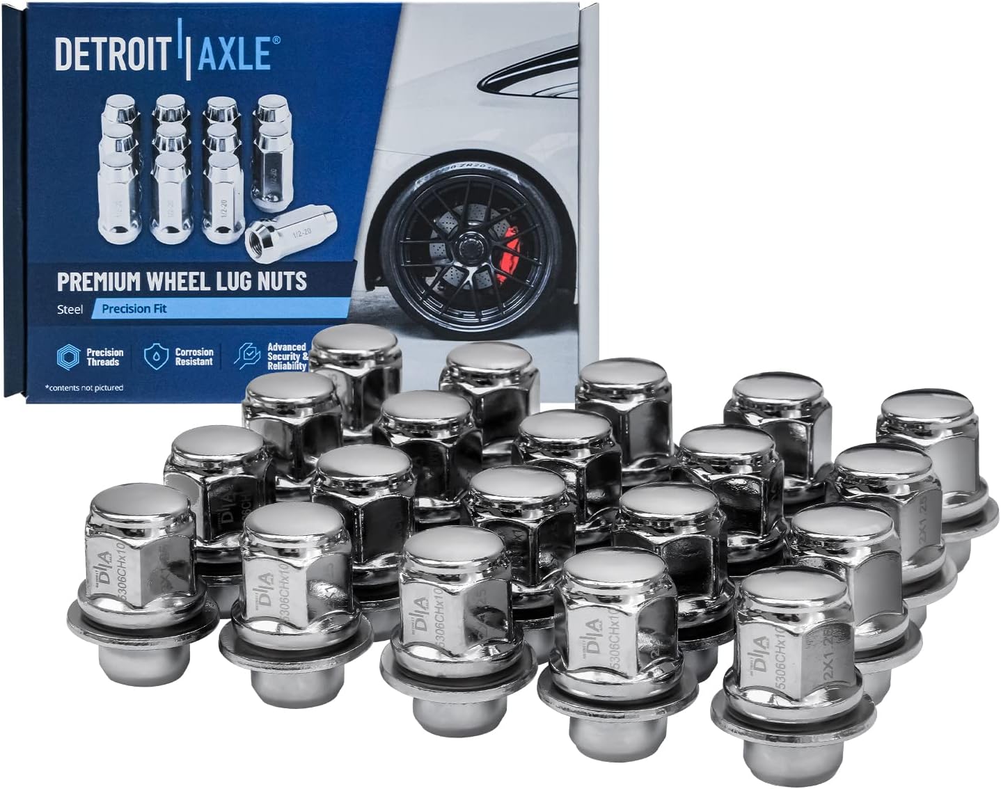 Detroit Axle - 12x1.25 Wheel Lug Nuts for Nissan Altima Maxima Murano Pathfinder Infiniti QX60 JX35 Chrome Wheel Lug Nuts Replacement - 20pc Set