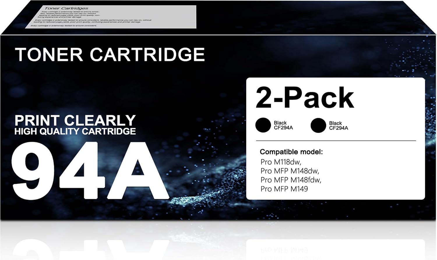 94A Black Toner Cartridge 2-Pack - Replacement for HP 94A CF294A Toner Cartridge Work for Printer Pro M118dw, Pro MFP M148dw, M148fdw, M149
