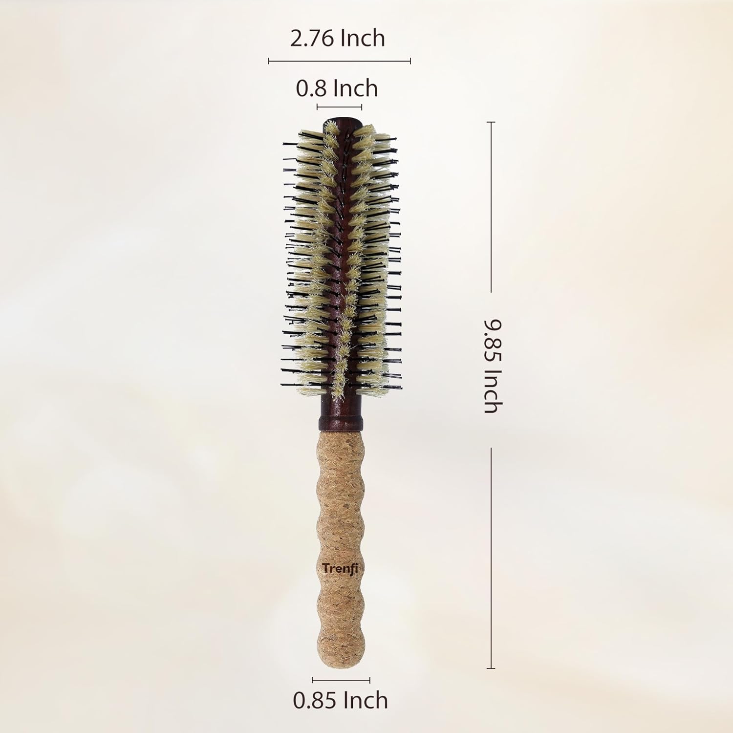 Large Round Brush for Blow Drying - 2.75 Inch Boar Bristle and Nylon Pin Barrel for Volume on Thick Long Hair - Natural Cork Handle - Professional Volumizing Hair Brush for Women - Image 6