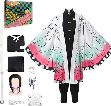 Anime Cosplay Costume Outfit Set with Wig Earrings Uniform for Halloween Blackb, lLarge