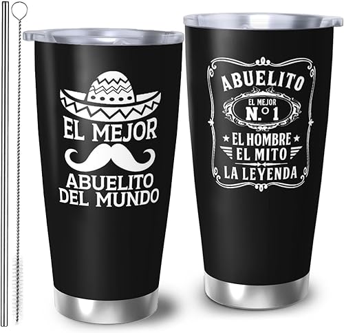 Vasos de Abuelito para hombres, regalos de Abuelo en tazas de café españolas, vaso de Abuelo, taza de café de 20 onzas, vasos de Abuelito La Mejor