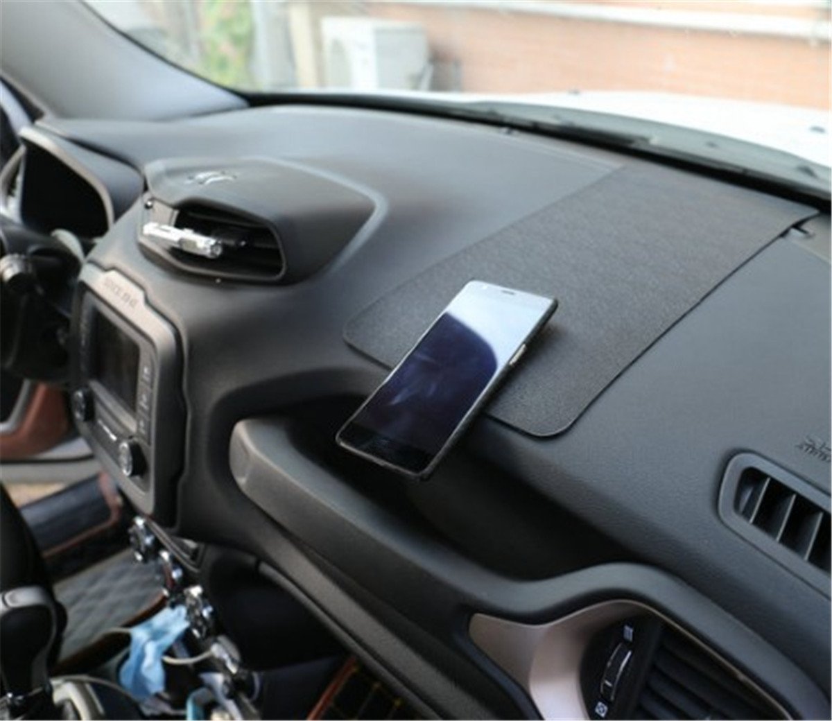 Fochutech Car Non-Slip Mat Magic Anti-Slip Mounted Slide-Proof Pad Dashboard Sticky Dash Adhesive Cell Phone Mobile Holder Black