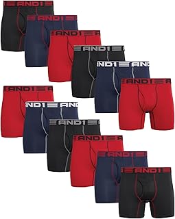 Mens Boxer Briefs - 12 Pack Platinum Performance Mens Boxers with Fly Pouch - Underwear Boxers for Men, 6" Inseam