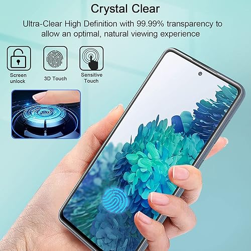 Miniatura 5 de UEEBAI Paquete de 2 protectores de pantalla para Samsung Galaxy S20 FE 5G, vidrio templado HD, protección de sensor transparente, fácil instalación,