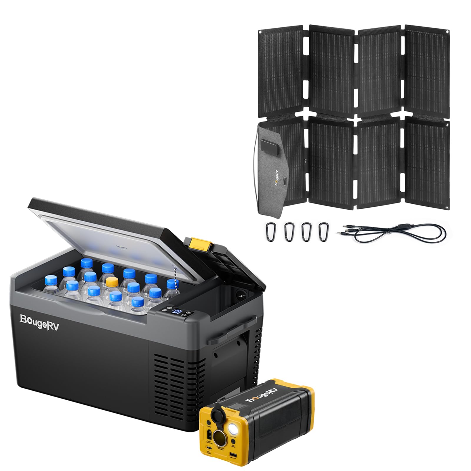 BougeRV CRPRO Kompressor 20 Liter Kühlbox 12v mit 266Wh Akku & 100w solarpanel
