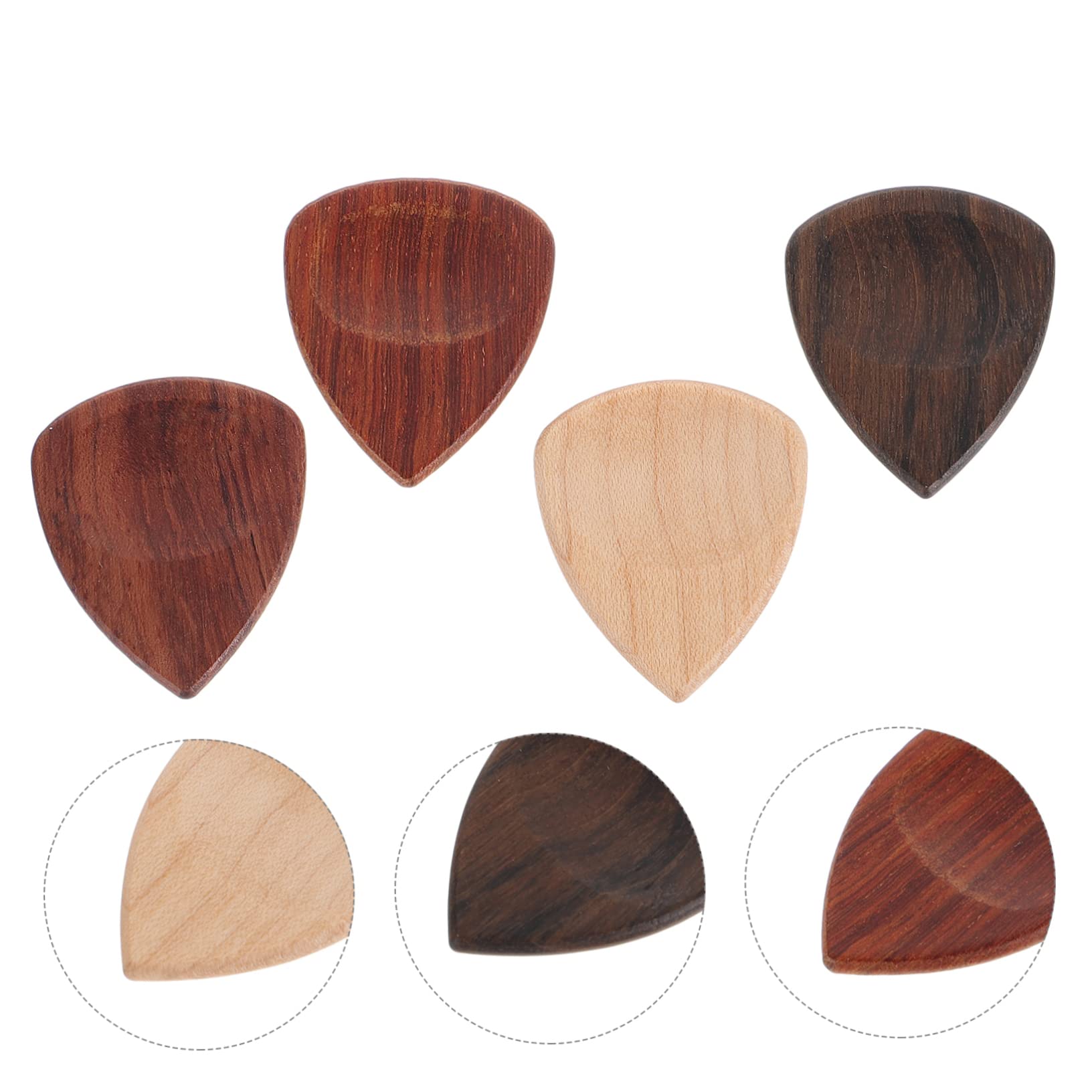 VICASKY 20stücke Holz Gitarren Plektren Elegantes Design Aus Brasilianischem Rosenholz -redheart Und Ahorn Leicht Robust Für Gitarre Bass Ukulele Praktisches Zubehör Für Musiker