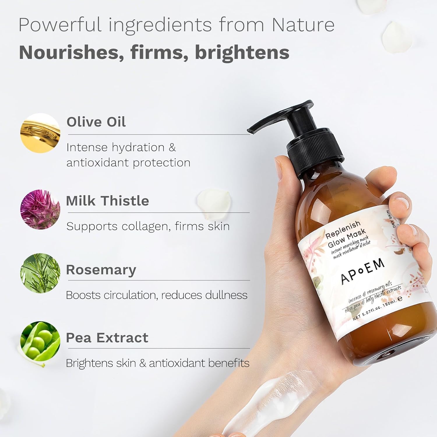 APoEM Renew & Replenish Skincare Set | Anti-Aging Serum Capsules & Hydrating Glow Mask | Firming, Brightening & Deep Moisture | Natural Botanical Formula - Image 5