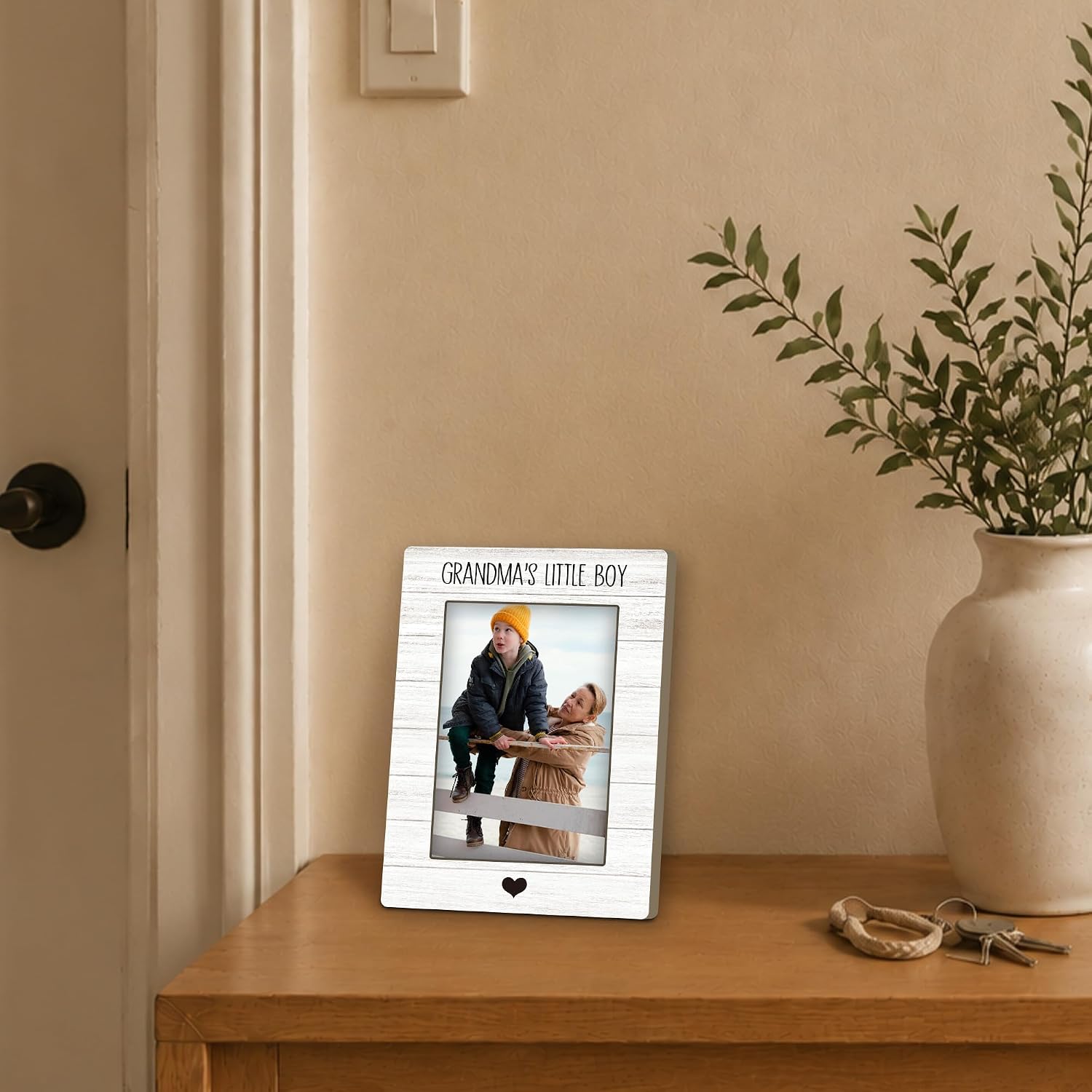 Grandma's Little Boy 4x6 Picture Frames, Grandmother Photo Frame, Best Grandma Gifts from Grandson, Christmas Grandmother Gifts Wooden Picture Photo Frames for Home Bedroom Living Room Decor image 5