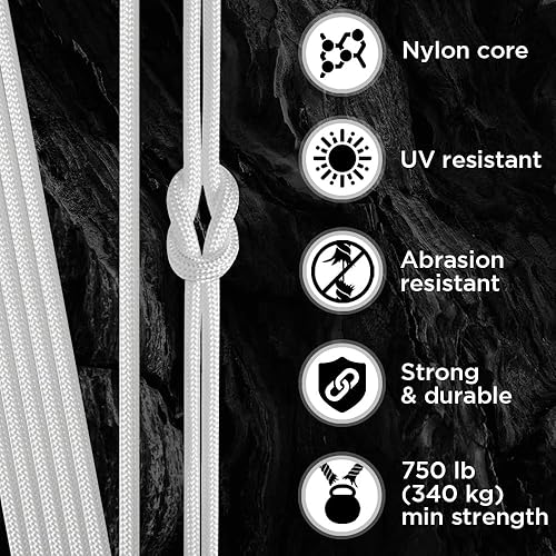 Miniatura 82 de TECEUM Cuerda de paracaídas de 750 libras – 1000 pies / 200 pies / 120 pies / 100 pies / 50 pies – Cuerda de paracaídas para campamento, Camuflaje