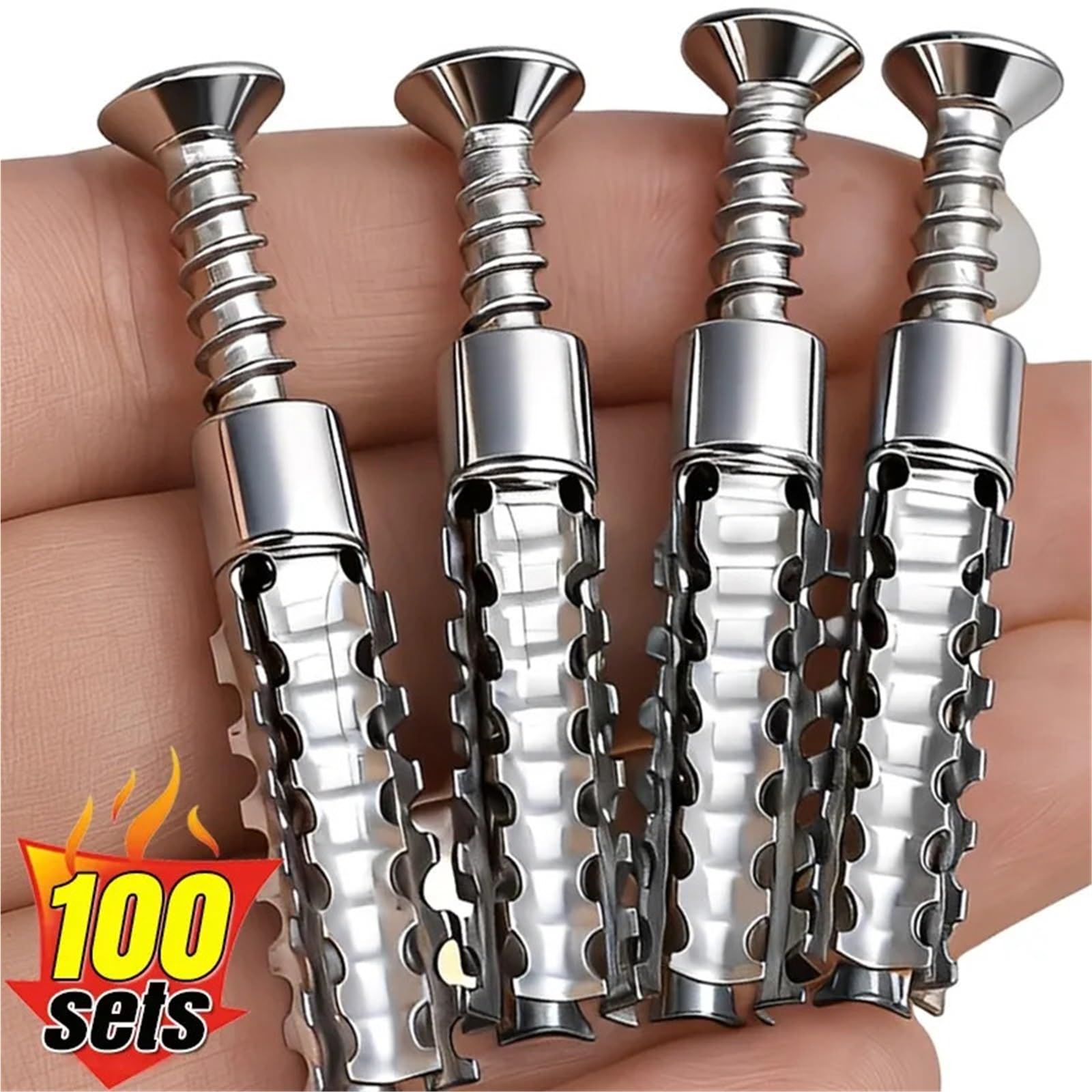 Expansionsschraube Selbstschneidende Schraube, Expansionsrohr-Ankersatz, Kohlenstoffstahl, Trockenbau-Beton-Bohrstopfenbefestigungen(8mm-(Style A),100 Sets)