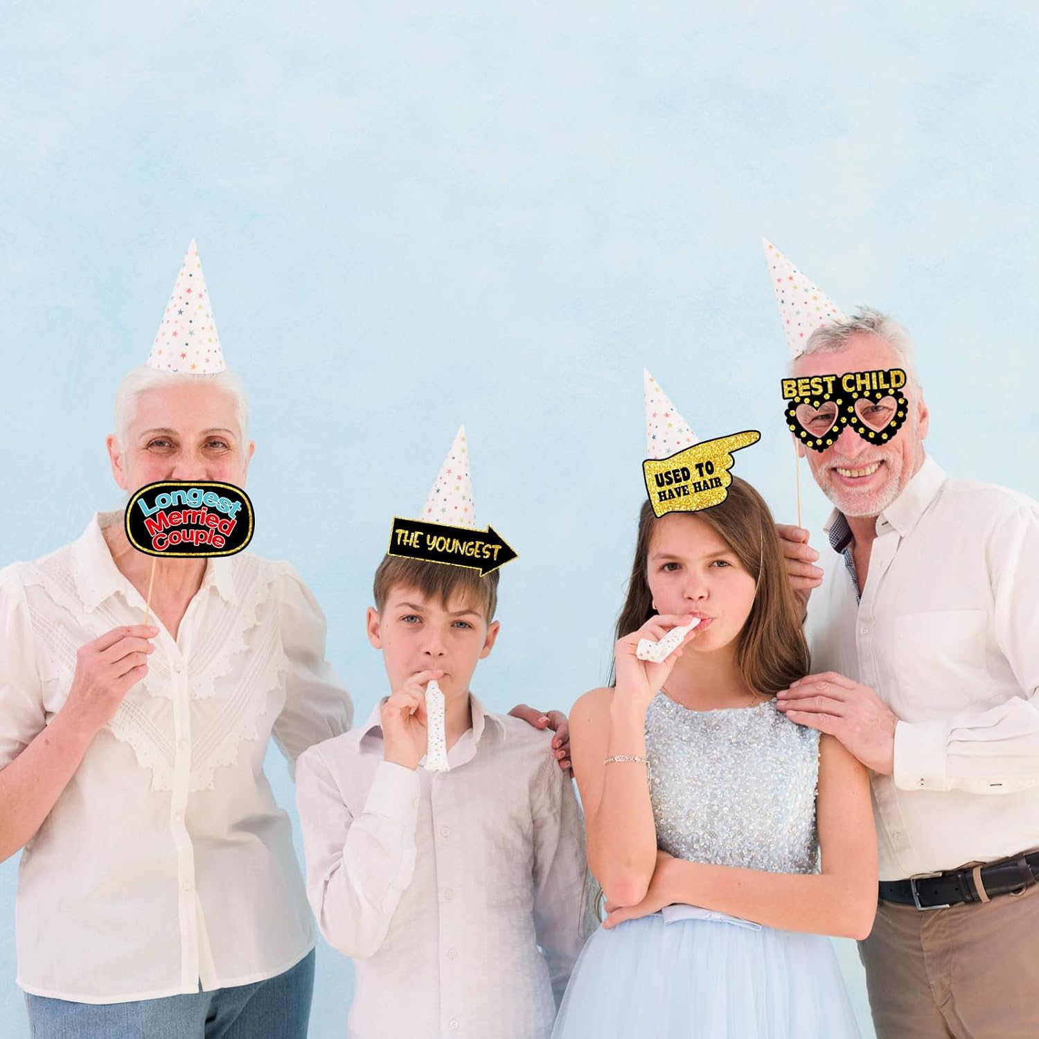 Hilarious 17Pcs Family Reunion Photo Booth Props Funny Family Gathering Party Photobooth Props Family Tree Reunion Selfie Props with Sticks for Home Gathering Party We are Family Party Supplies