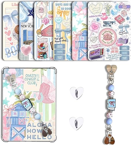 Miniatura 9 de 6 PIEZAS 17,27 cm x 12,19 cm Fundas de respaldo transparentes Compatibles para Kindle Paperwhite 11ª-12ª generación, color suave con correa de