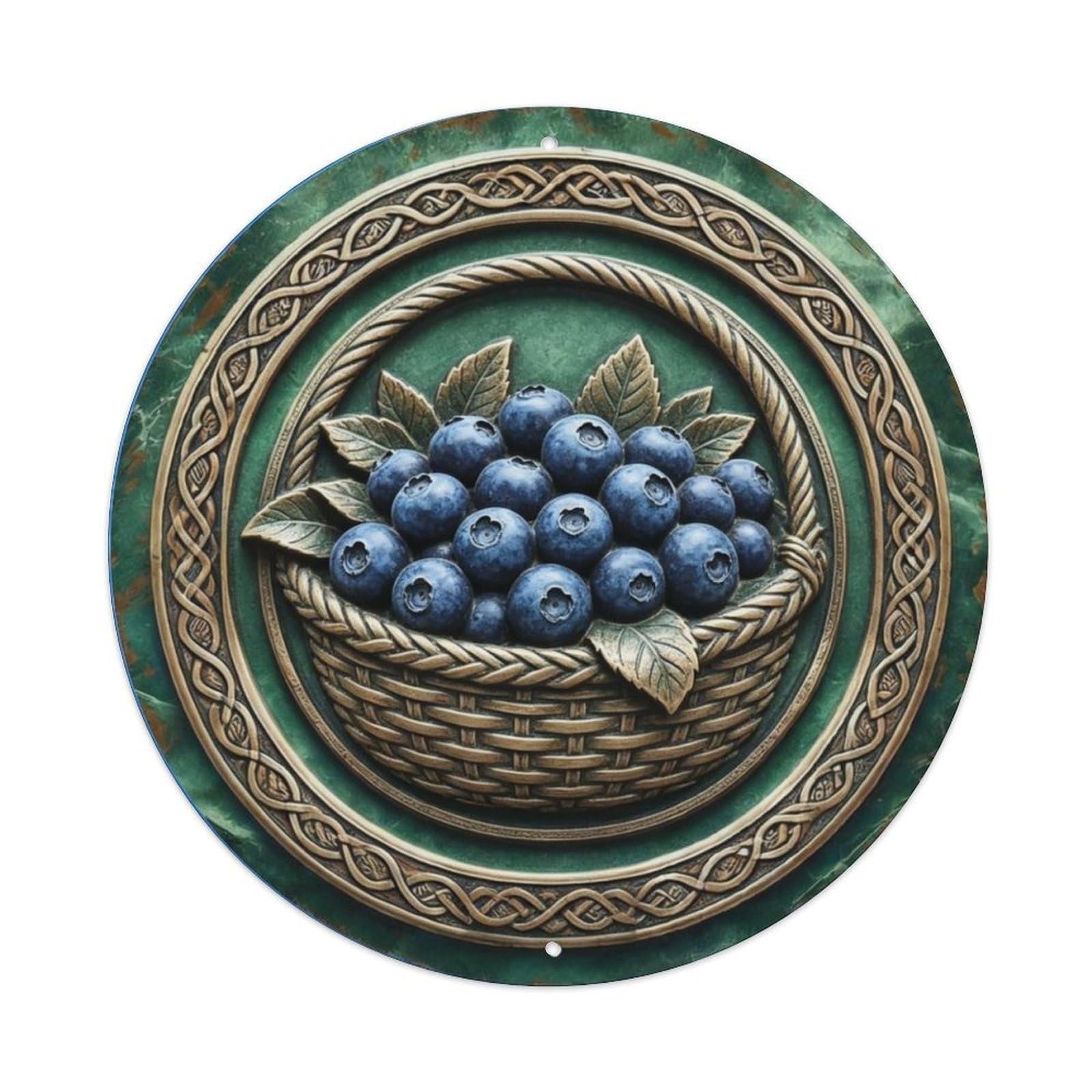 Basket of Blueberries Farm Kitchen Metal Tin Sign Plaque