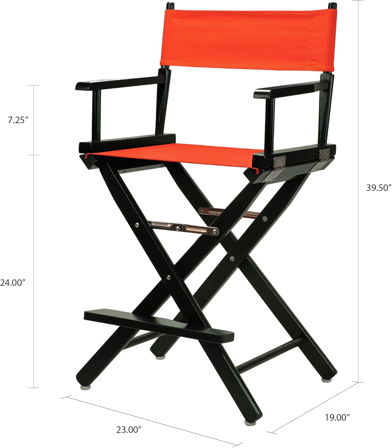 Casual Home 24" Director's Chair Black Frame-with Orange Canvas, Counter Height