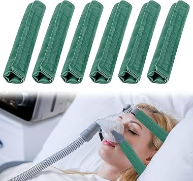 6 Packs Satin CPAP Strap Covers Soft, CPAP Mask Cushions, Breathable CPAP Strap Cushions, CPAP Hair Protector for Women and Man, Universal Silk CPAP Strap Covers for Reducing Red Marks Morandi Green