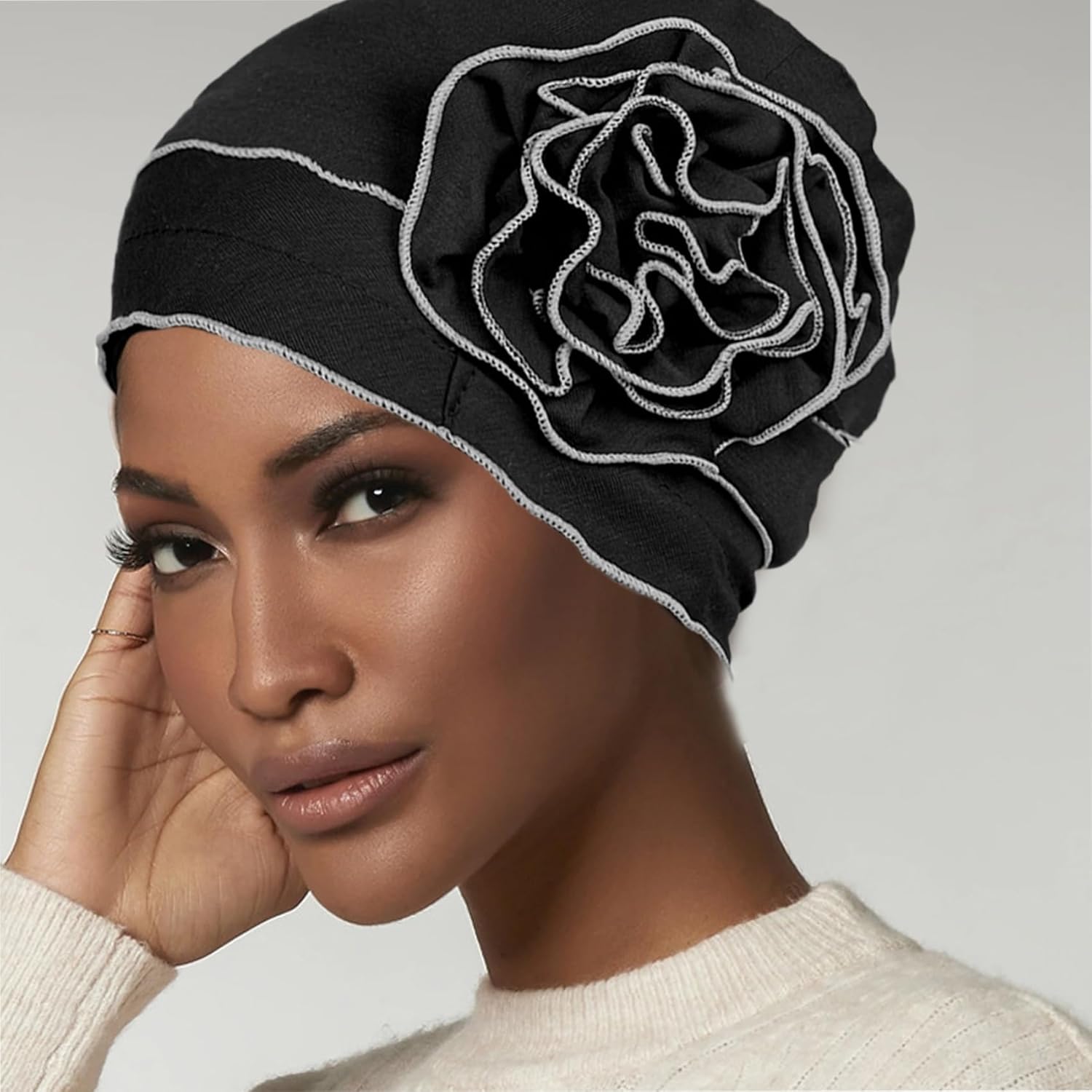 4 Pieces Cotton Chemo Turbans Headwear Beanie for Women Soft Head scarf Cap Elastic Chemo Hats Covers Wraps for Cancer Patient Hair Loss - Image 4