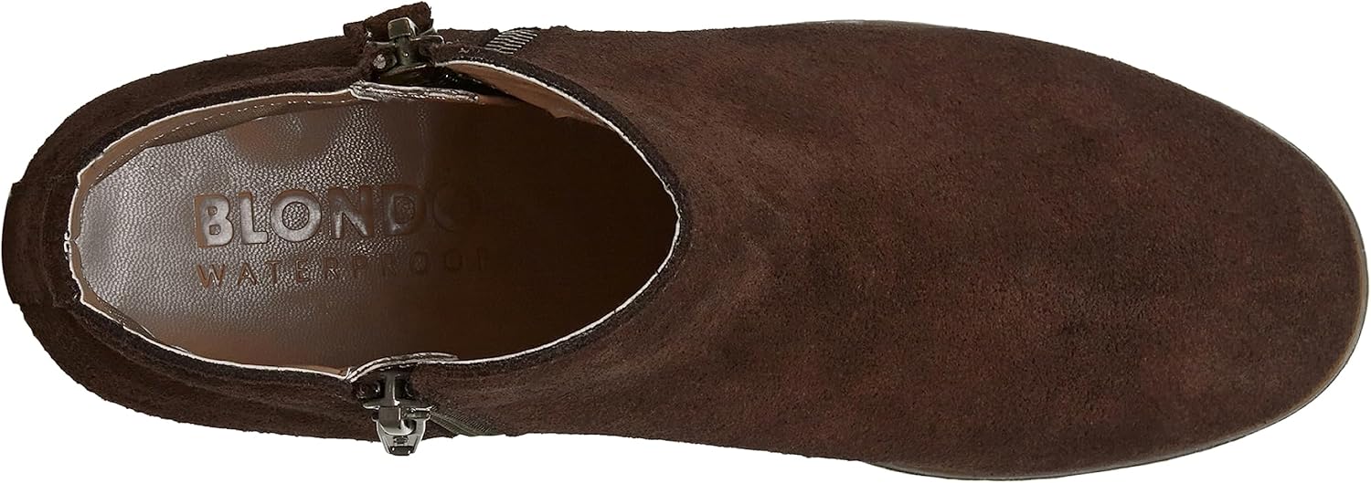 Blondo Women's Liam Waterproof Ankle Boot, Chocolate Suede, 8 M US