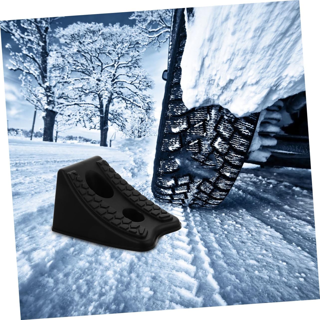 2pcs Black Plastic Wheel Chocks for Cars and Trailers