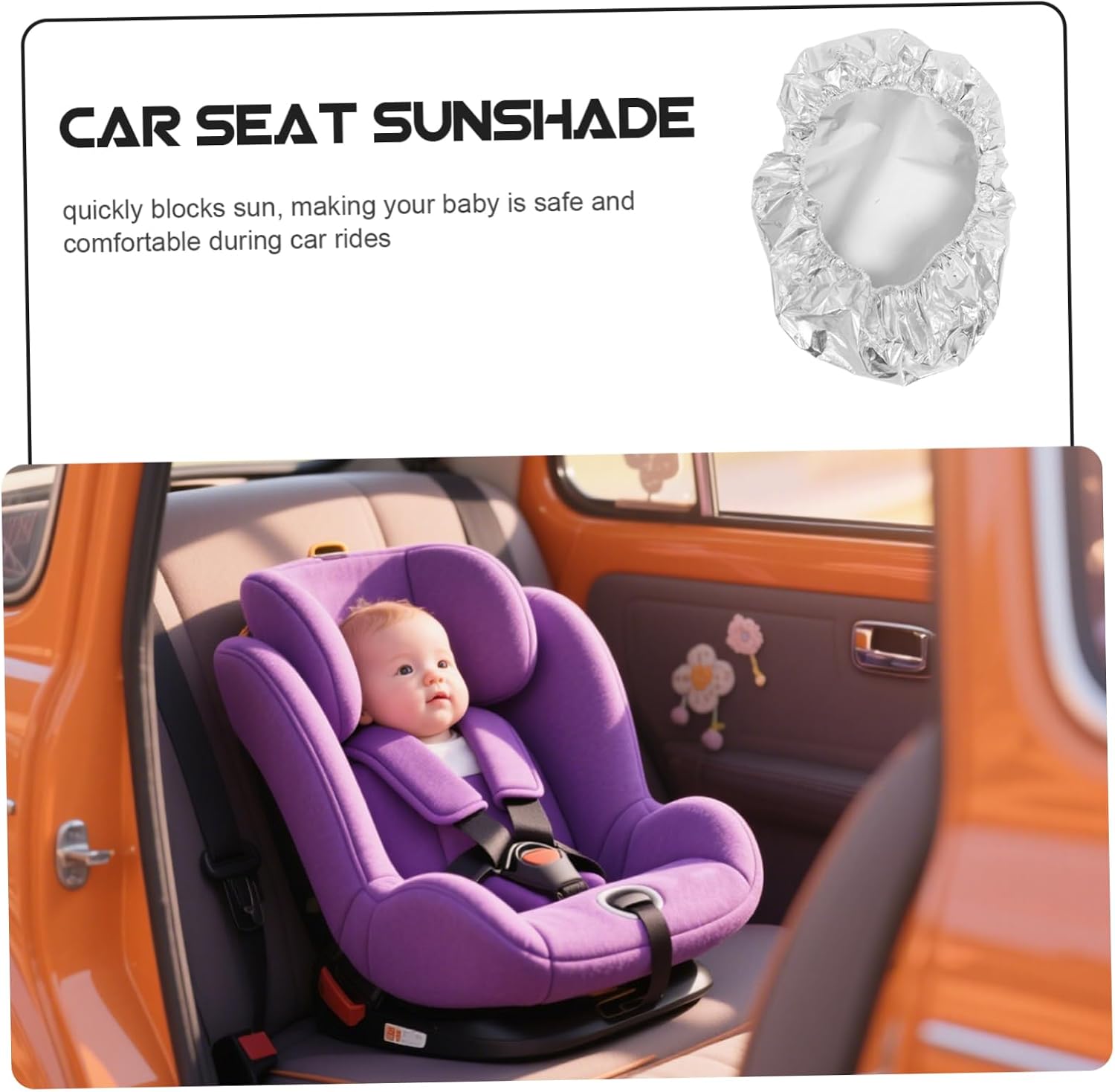 VANZACK Carseat Canopy Sun Shade Cover UV Protection Protector for Safe Travel Outdoor Journeys