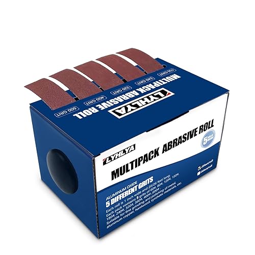 Miniatura 10 de Rollos de papel de lija de gancho y bucle, 6 granos de papel de lija abrasivo de grano 60, 1 pulgada x 20 pies, surtido de papel de lija