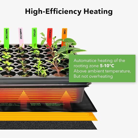 HBN Durable Seedling Heat Mat,Waterproof Hydroponic Heating Pad,Seedling Heating Pad for Winter Indoor Seedling Germination and Greenhouse(10