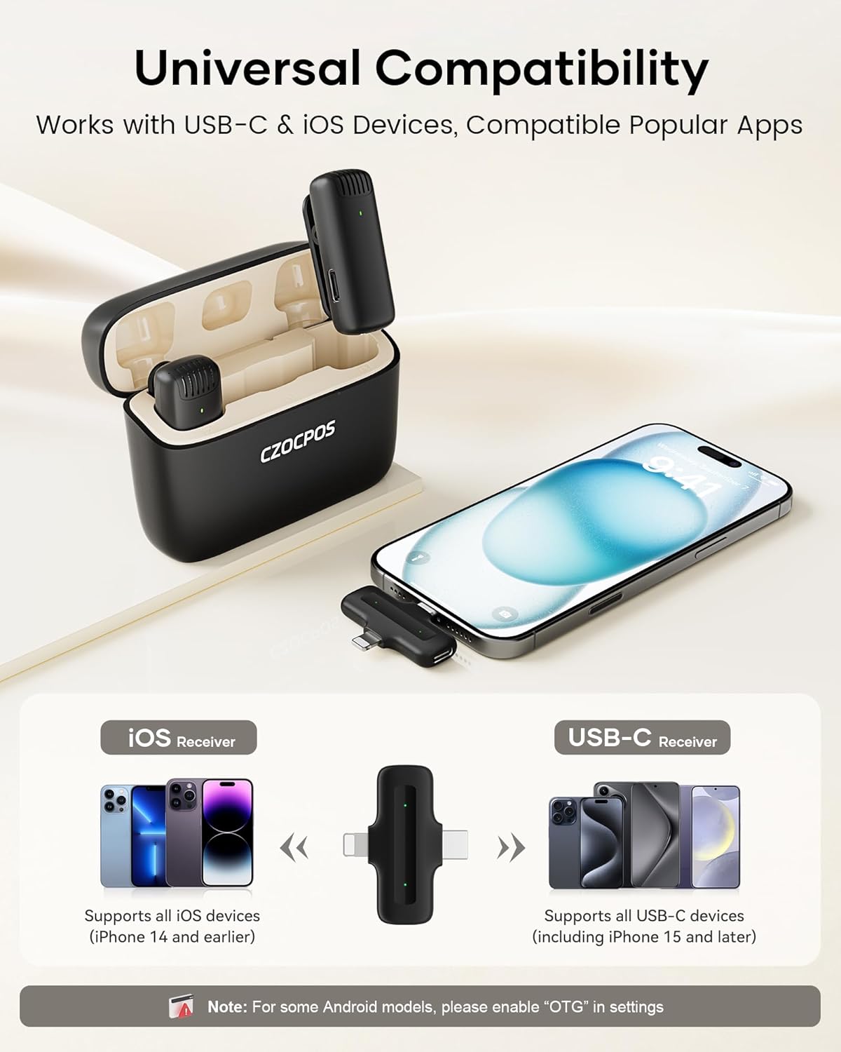 Wireless Lavalier Microphone for iPhone iPad Android with Charging Case,Lapel Mic with Noise Reduction,36H Battery Life, 135ft Range, Mini Microphone for Video Recording,YouTube,Vlog,Live Streaming - Image 8