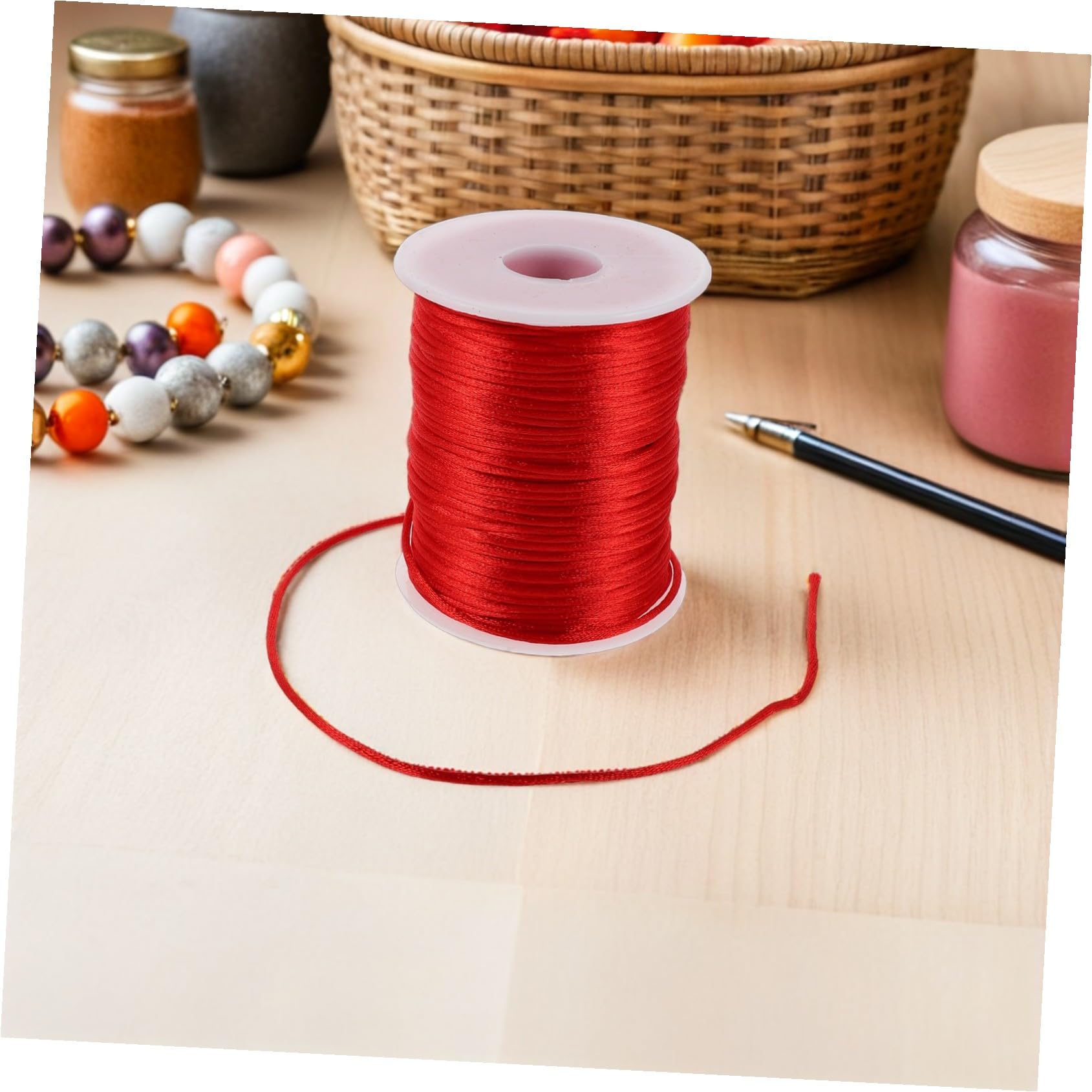 HOMSFOU 4rotoli Cordino Cerato per Braccialetti Spago Intrecciato per Gioielli Filo per Collane Forniture per Creazione di Gioielli Spago Artigianale per Perline Corda per Braccialetti