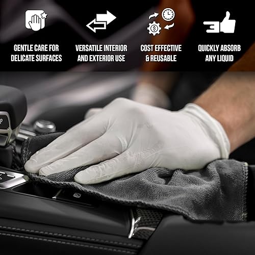 Miniatura 2 de Paks - Toallas de microfibra sin bordes para automóviles, toalla de microfibra de 16 x 16 pulgadas, toallas de microfibra extra absorbentes (toallas