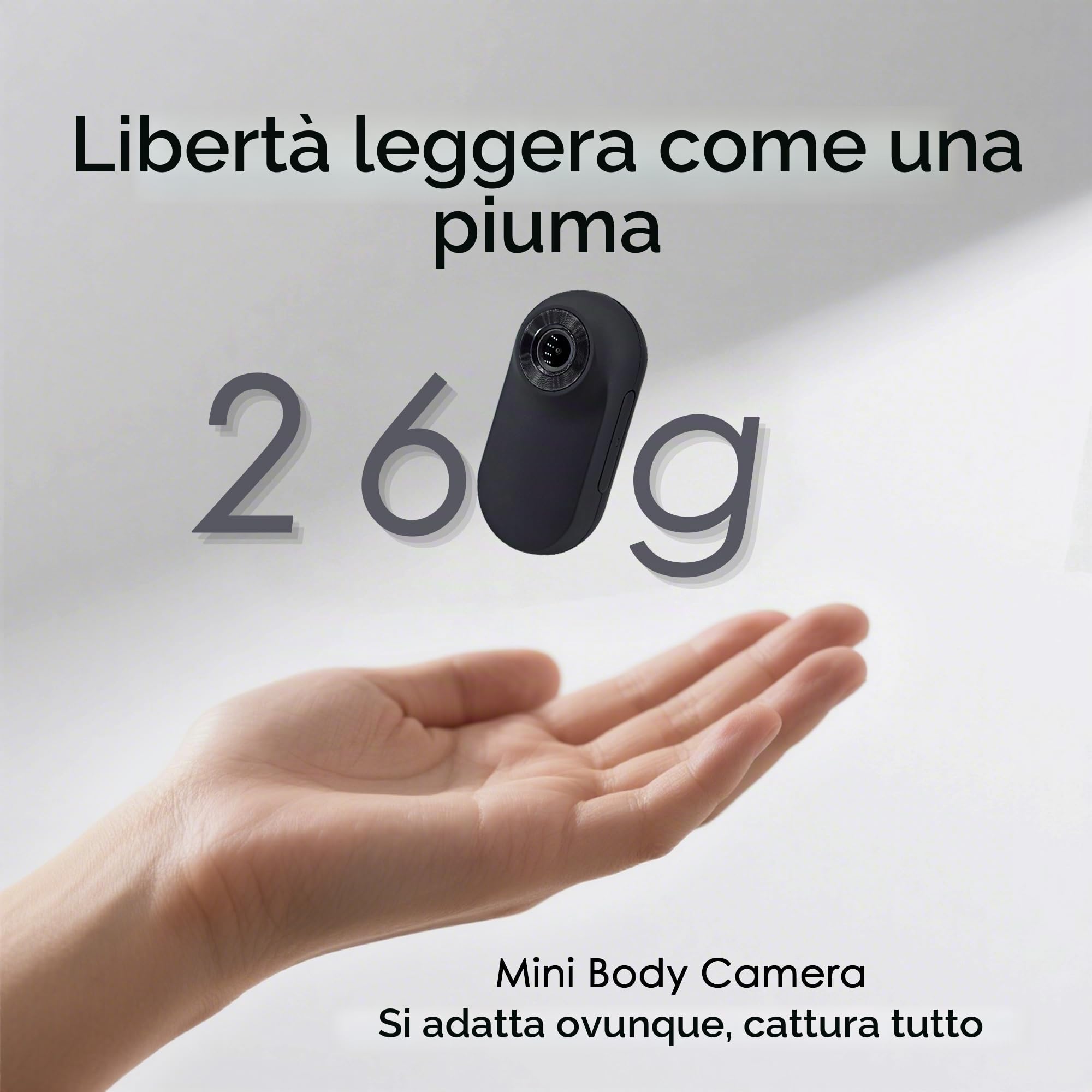 Body Cam, Action Cam Compatta con Microfono, POV Camera 32GB Incluse, Bodycam Fissaggio Magnetico, per Casco Moto, Bici, Sport Estremi e Vlogging (Nero)