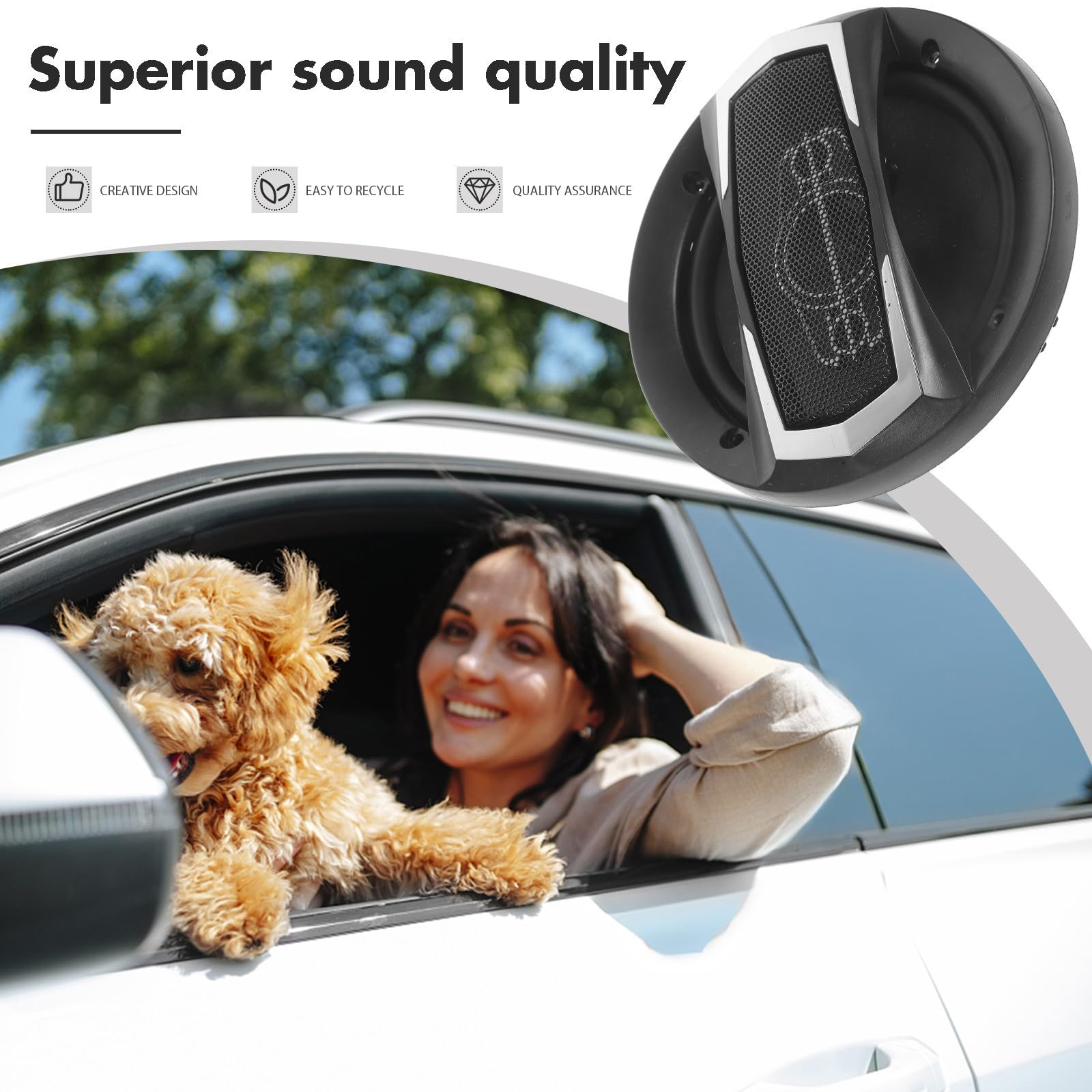 Sewroro Altavoz Redondo Coaxial de 6 Pulgadas para Coche 4 Ohmios