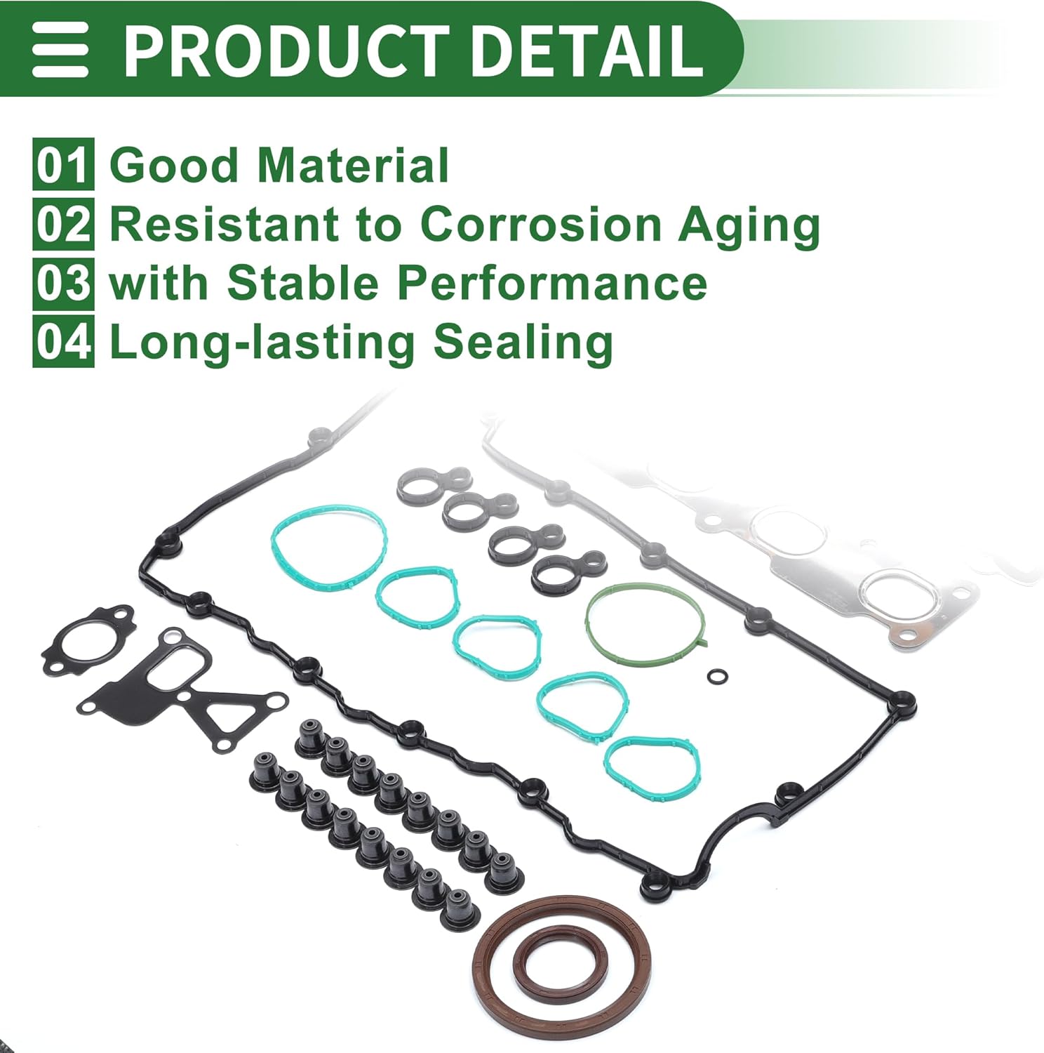 Motoforti Engine Valve Cover Gasket Kit Head Gasket Intake Exhaust Manifold Gasket Set No.HGS1170 for Dodge Dart 1.4L 2.0L 2.4L 2013-2016 1 Set Engine Car