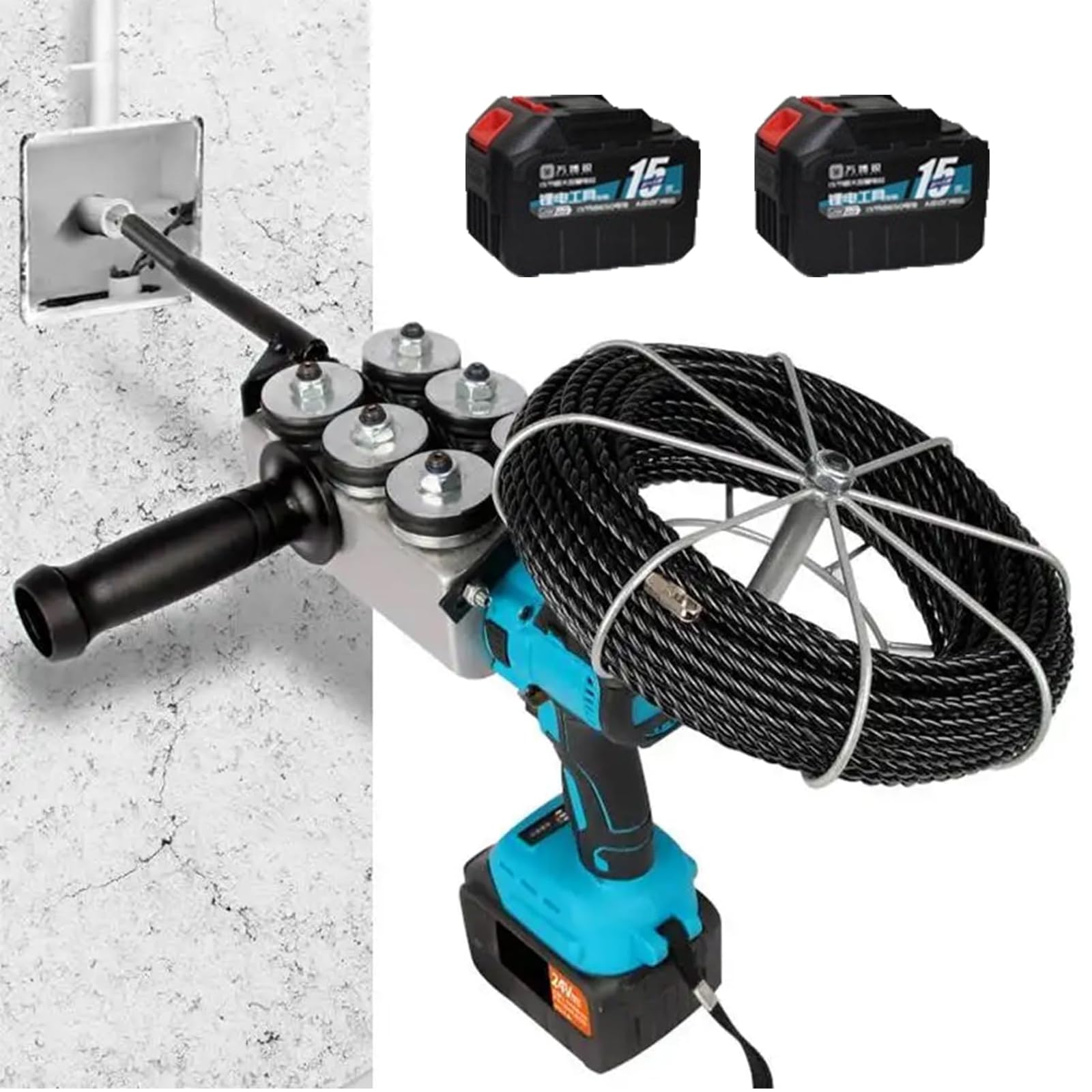 ZHENYUWANG Automatic wire threading machine, wall-mounted wire threader, maximum tensile strength 550 Nm, suitable for walls and wire conduits