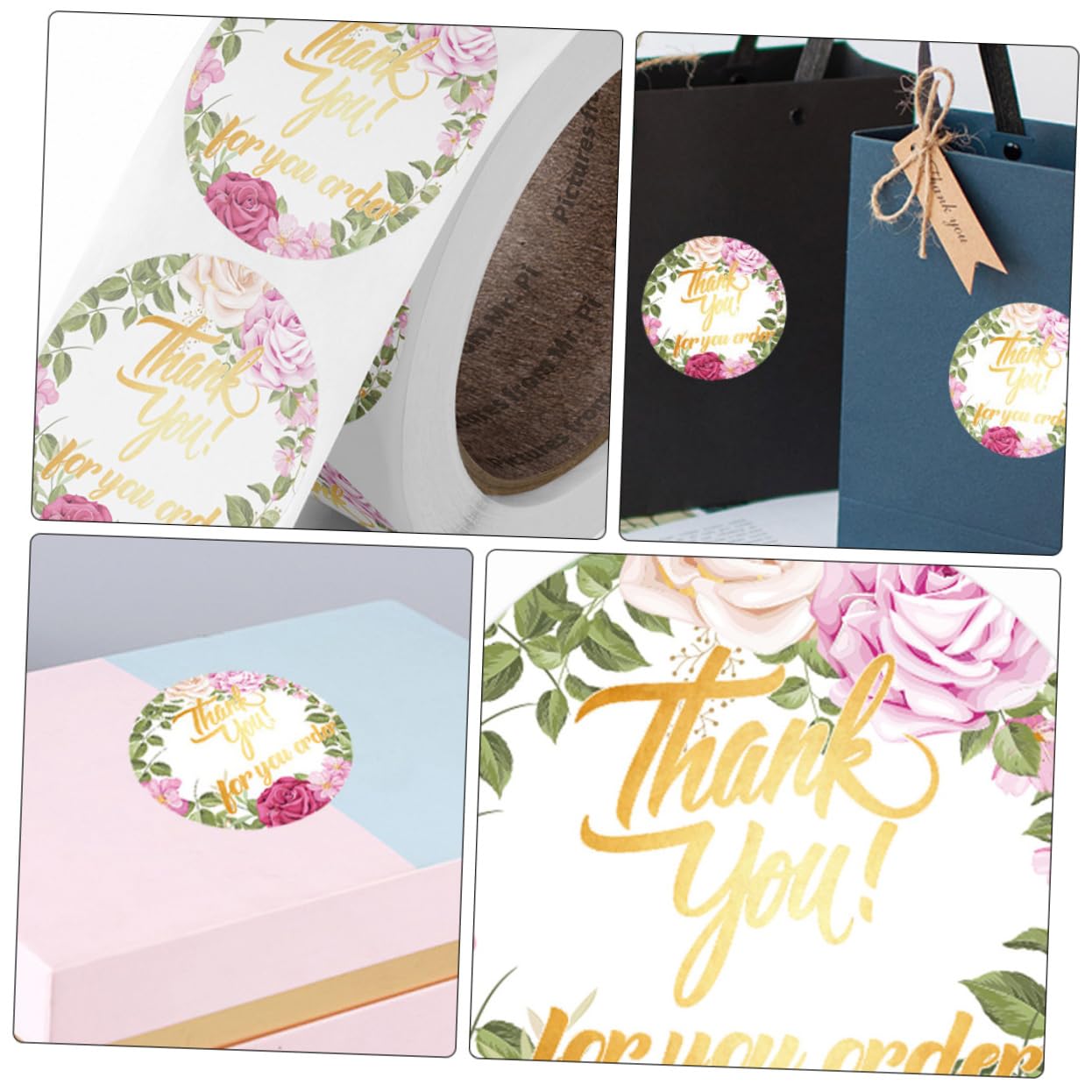 SHINEOFI 3rotoli Etichette Adesive Per Confezioni Stickers Decorativi Per Matrimoni e Autoadesivo
