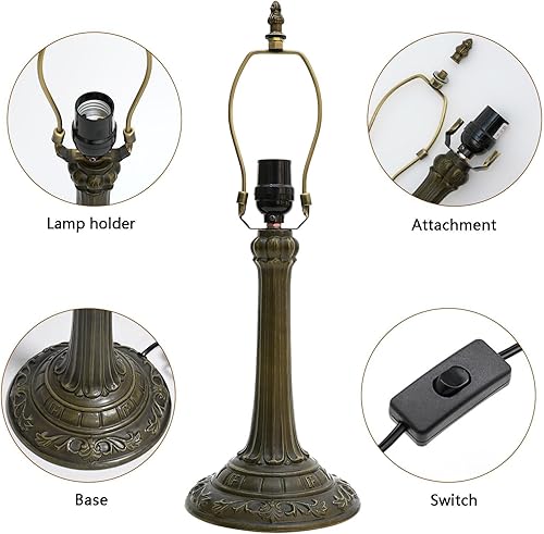 Miniatura 4 de Tiffany Lamp - Lámpara de mesa de cristal de cerezo en flor de 12 x 12 x 18 pulgadas, luz de lectura de escritorio estilo flor de cerezo - Lámpara