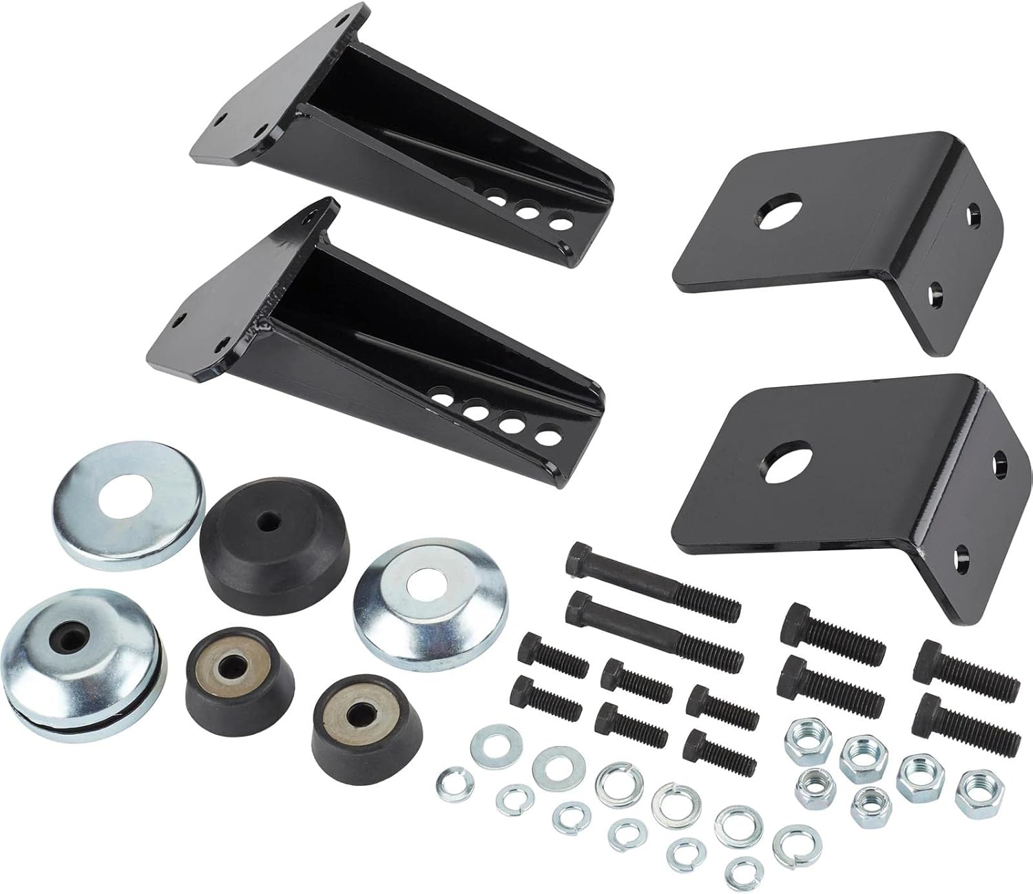 Speedway Motors Engine Swap Motor Mount Kit Compatible with Chevy V8 1955-1959 Chevy Pickup Panel Truck Bolt-in Steel Mount Plates with Cushions Hardware Painted Finish Pair