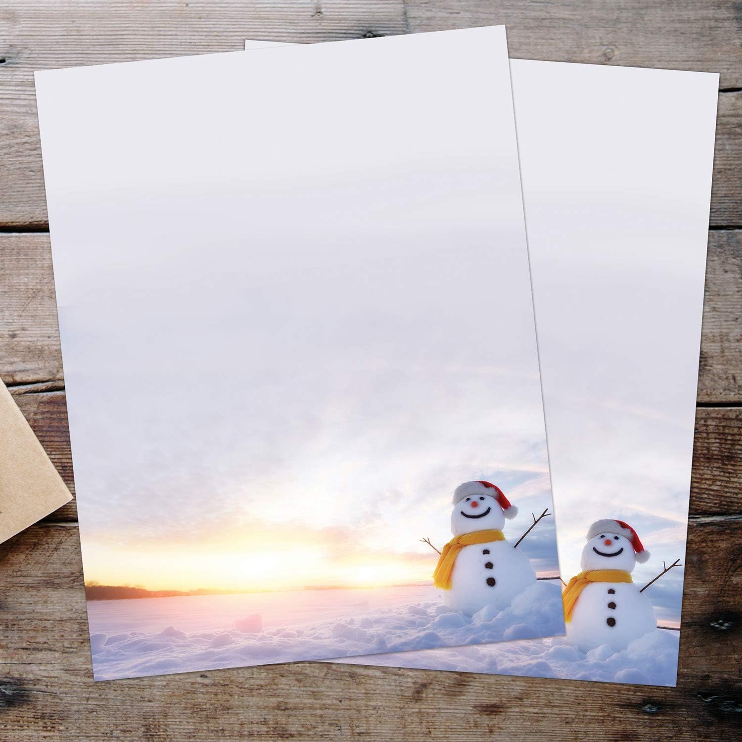 Great Papers! Snowman Sunset Holiday Letterhead, 8.5" x 11", 80 Count (Pack of 12)