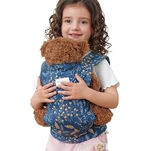 Baby Doll Carrier for Little Girls,Front & Back Soft Cotton Animal Carriers, Adjustable Straps for Stuffed Animals/Kids Doll Accessories 4-Blue