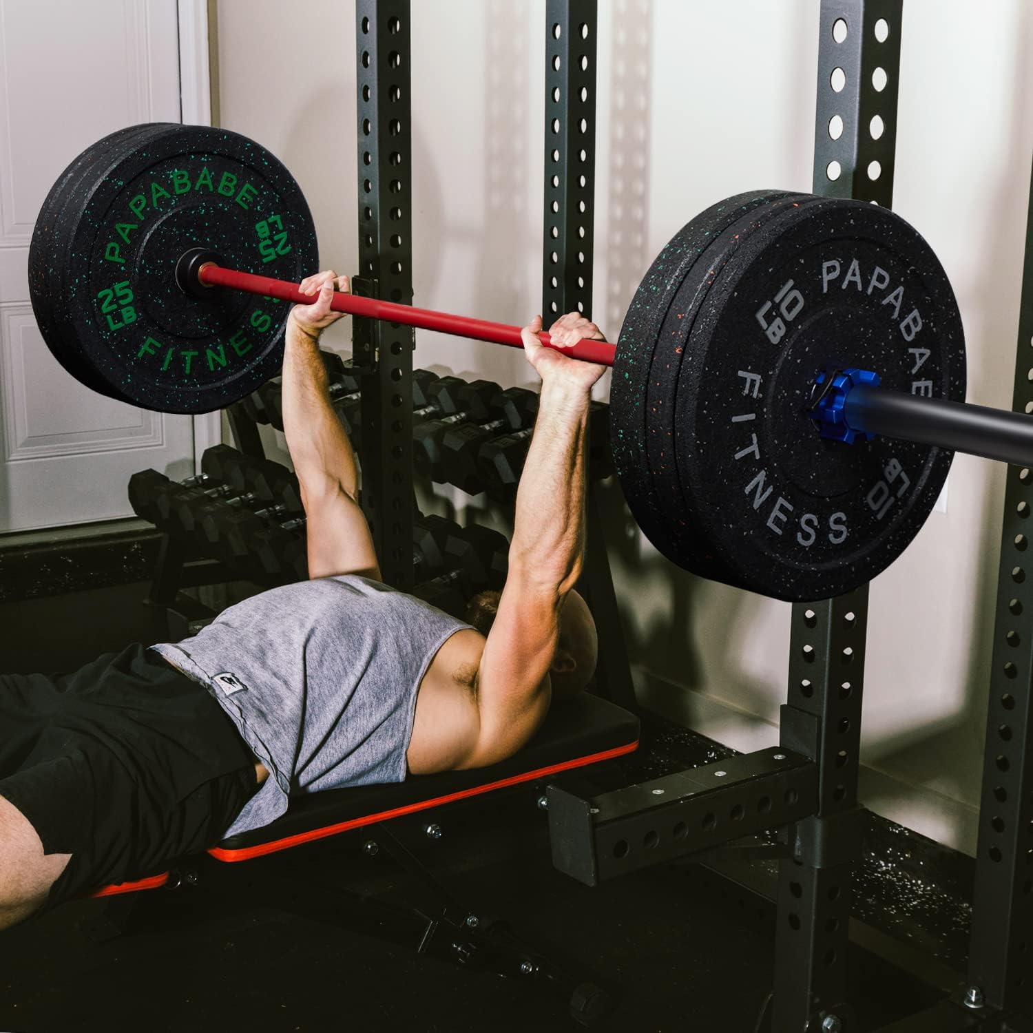 Olympic Barbell 7ft / 45lb - 190K PSI Steel, 1000lb Capacity, Chrome Finish For Home Gym Deadlift & Squat