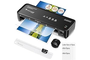 Purple Cow Laminating Machine: 9-Inch Thermal Laminator with Never Jam Technology