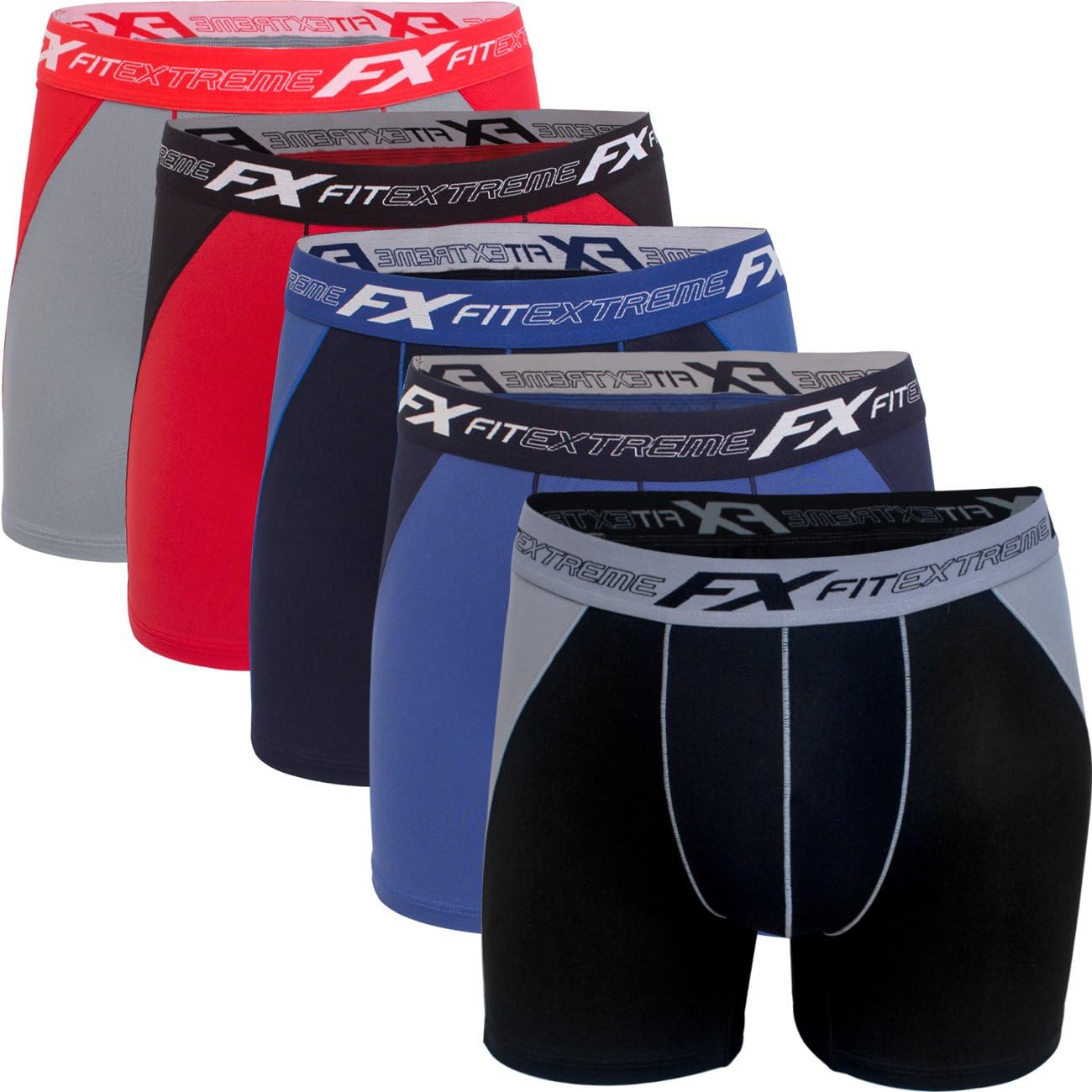 Mens 5 Pack 2Way Mesh Cool Performance Stretch Boxer Briefs A XL