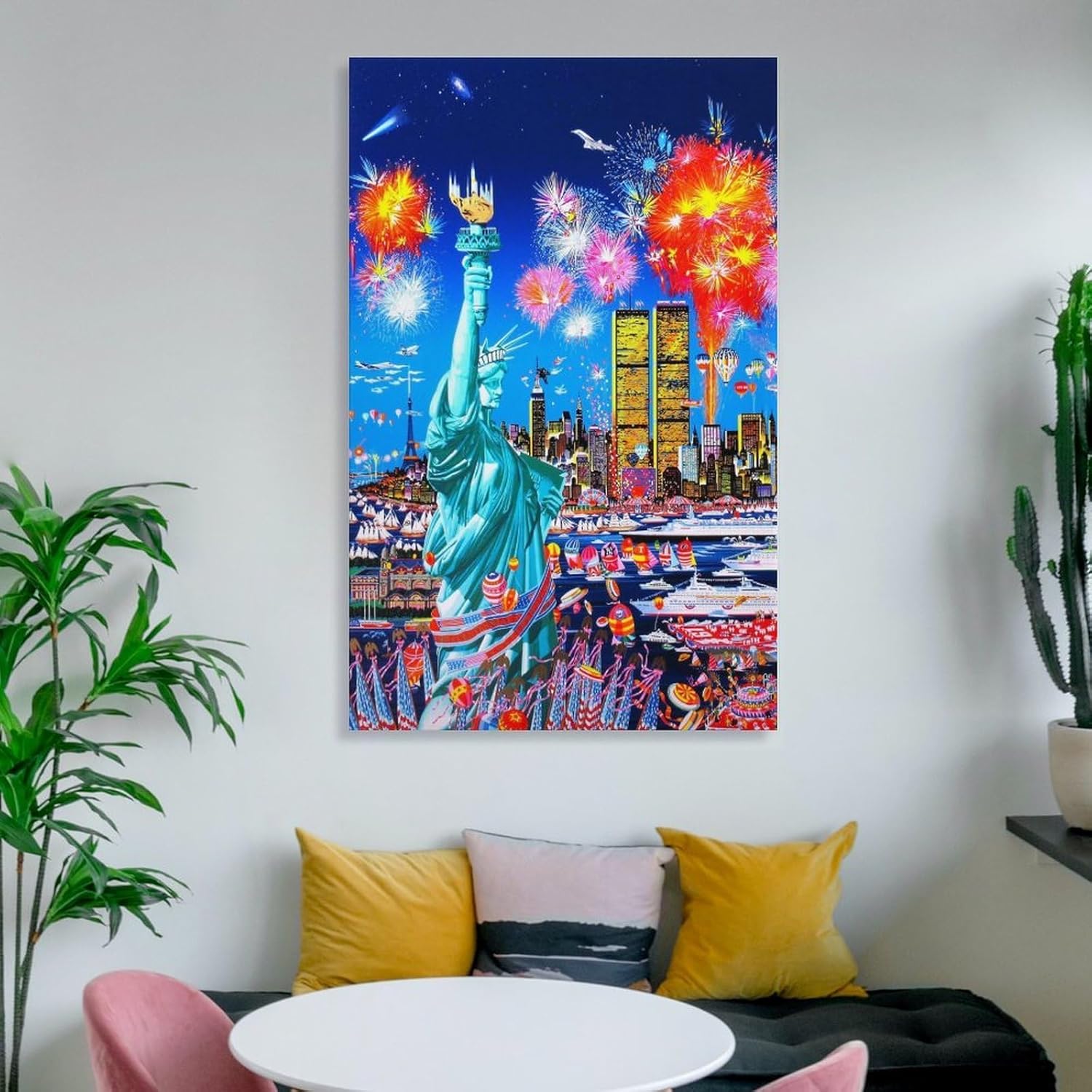 ヒロヤマガタ 自由の女神（リマーク版） | 絵画など美術品の販売と買取 | 東京・銀座 おいだ美術 ヒロ・ヤマガタ 画家 自由の女神 風景 ポスター パネル 壁アート モダン リビング ベッドルーム 部屋飾り16x24inch(40