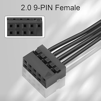 Brand PC Motherboard Boot Control 2.0 9-Pin Port to Standard Chassis Panel 2.54mm Dupont Header Power Button and POWER LED Adapter Cable
