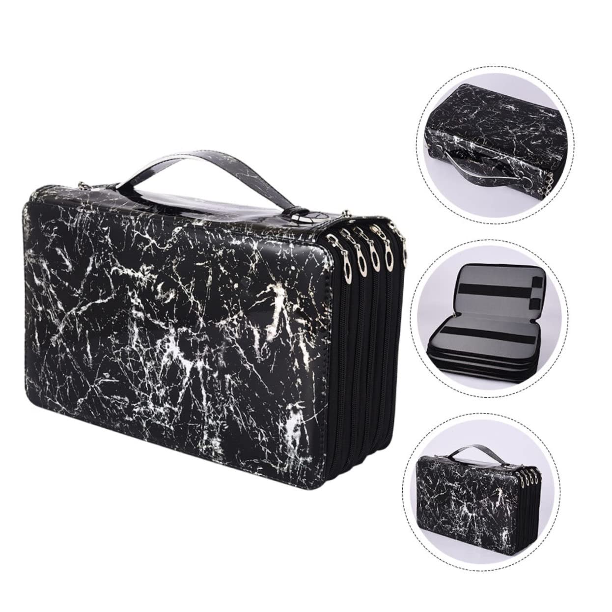 STOBOK Borsa Portamatite Multiuso Con Maniglia Astuccio Capacità Per Cancelleria e Matite Da Disegno Pratico e Leggero Per Scuola e Ufficio Scomparti