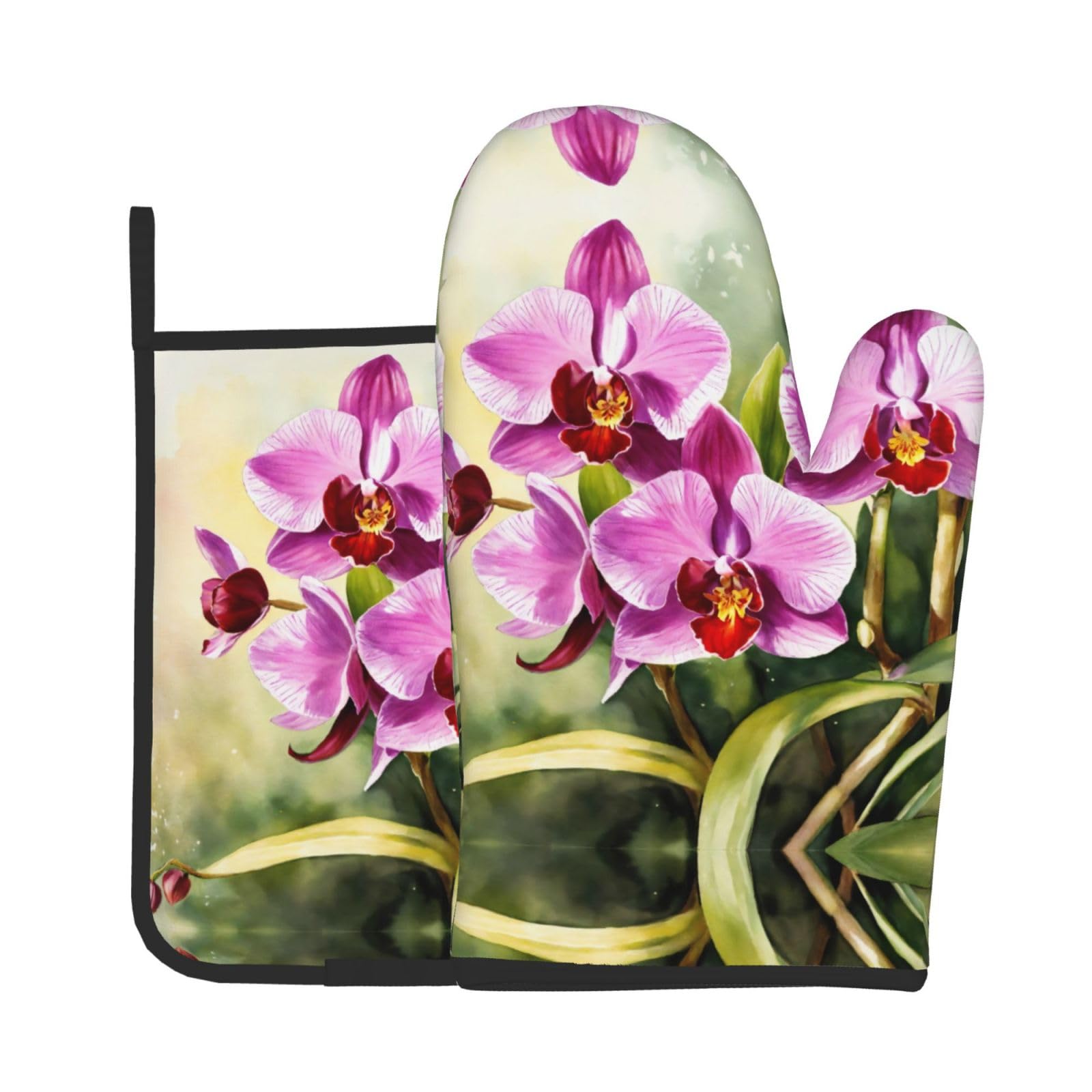 Orchid Kitchen Baking Two-Piece Set,Multipurpose Oven Gloves,Used for Barbecue Kitchen Baking