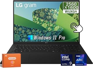 LG Gram 17" Touchscreen Lightweight Laptop, Copilot+ PC, Intel Core Ultra 9 288V, 17" QHD+ Touchscreen, 32 GB LPDDR5X, 2 TB SSD, Wi-Fi 7, Backlit Keyboard, Wi-Fi 7, Windows 11 Pro, Accessories